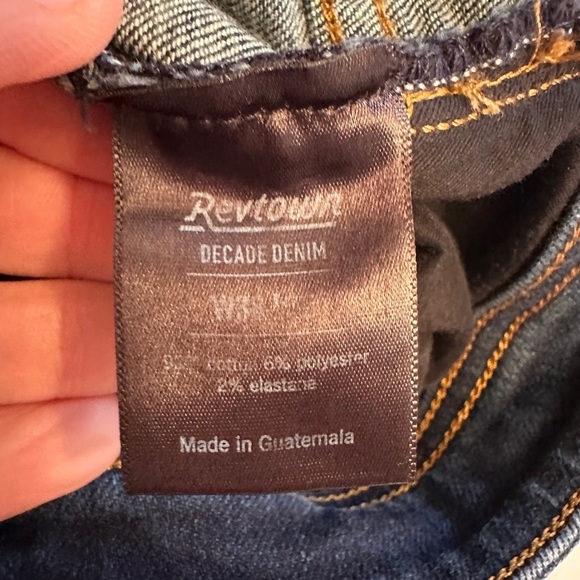 Revtown Decade Denim Automatic Size 38x32 Straight Leg Jeans Stretch Med Wash - Picture 5 of 10